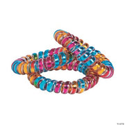 Iridescent Phone Cord Bracelets - 12 Pieces