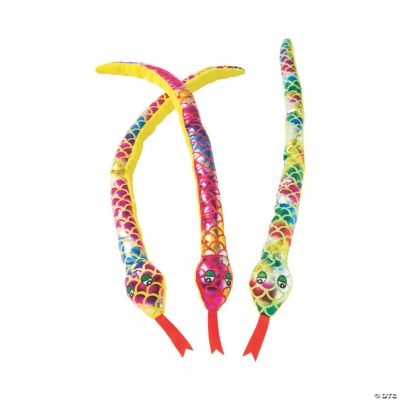 Metallic Plush Snakes - 12 Pieces