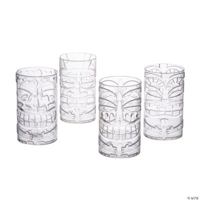 Clear Tiki Cups - 8 Pieces