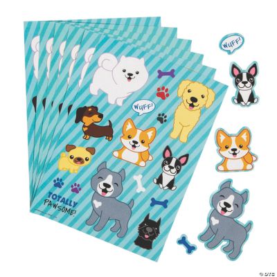 Puppy Dog Sticker Sheets - 24 Pieces