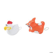 Chicken Fox Pull String Shakers - 12 Pieces