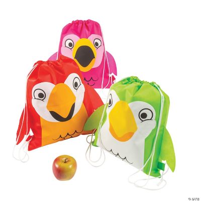 Tropical Birds Drawstring Bags - 12 Pieces