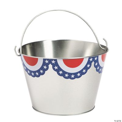 Patriotic Metal Pail Large - 3 Pieces