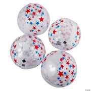 Patriotic Glitter Beach Ball - 12 Pieces