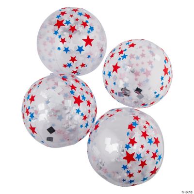 Patriotic Glitter Beach Ball - 12 Pieces