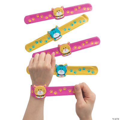 Cat Slap Bracelets With Charm - 12 Pieces