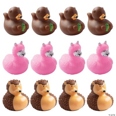 Cute Animals Rubber Ducks - 12 Pieces