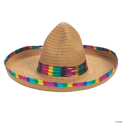 Foil Metallic Rainbow Sombrero - 12 Pieces