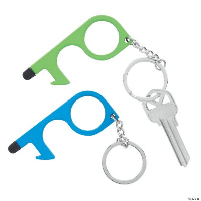 No Touch Tool Keychain-Bright Colors - 6 Pieces