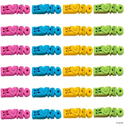 Be Kind Word Erasers - 24 Pieces