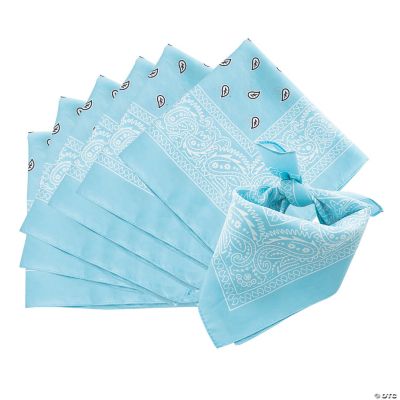 Light Blue Bandanas - 12 Pieces
