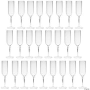 Clear Plastic Champagne Flutes - 25 Pieces