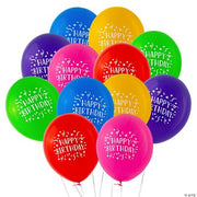 Birthday Bright Latex Balloons - 24 Pieces