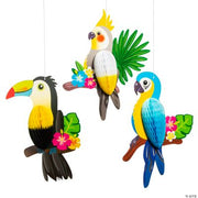 Tropical Honeycomb Birds - 3 Pieces