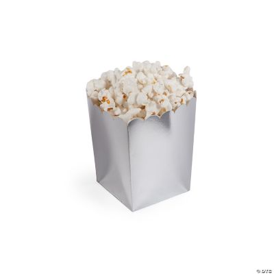 Silver Metallic Mini Popcorn Box - 24 Pieces