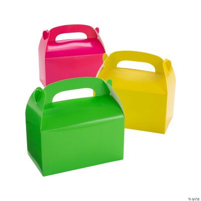 Assorted Neon Favor Gable Box - 12 Pieces