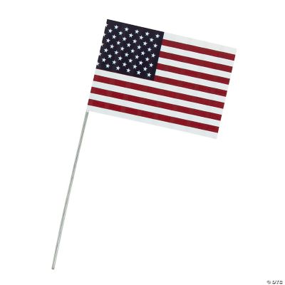 Patriotic Metal Mini Flags - 12 Pieces