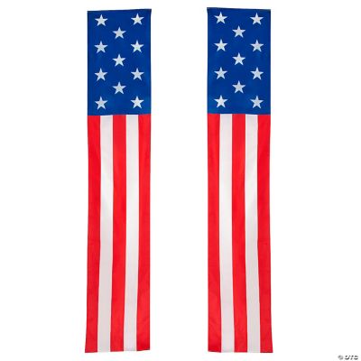 Patriotic Pillar Flag Decor - 2 Pieces