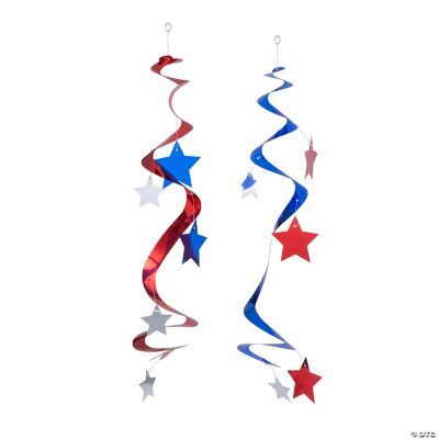 Patriotic Foil Hanging Decor - 12 Pieces