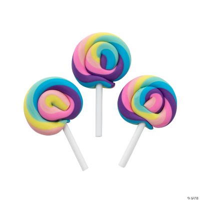 Mini Candy Lollipop Erasers - 24 Pieces