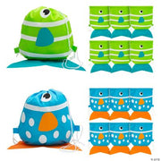 Tropical Fish Drawstring Backpacks - 12 Pieces