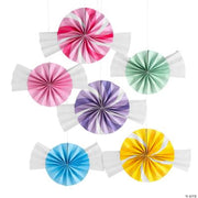 Candy World Paper Fans - 6 Pieces
