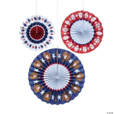 Baseball Hanging Fans - 6 Pieces