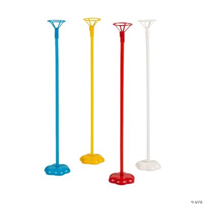 Colorful Balloon Sticks W Stands - 12 Pieces
