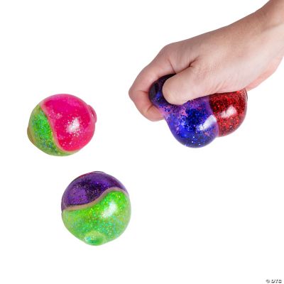 Duo Glitter Squeeze Ball - 12 Pieces