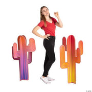 3D Colorful Cactus Stand Ups - 2 Pieces