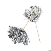 Metallic Silver Spirit Pom Poms - 24 Pieces