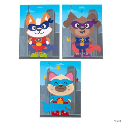 Superhero Animals Sticker Scene - 12 Pieces