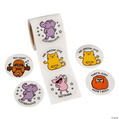 Eccentric Animals Roll Stickers - 100 Pieces