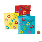 Paw Print Asst Tote - 12 Pieces
