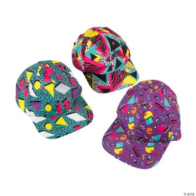 90S Print Baseball Cap Asst - 12 Pieces