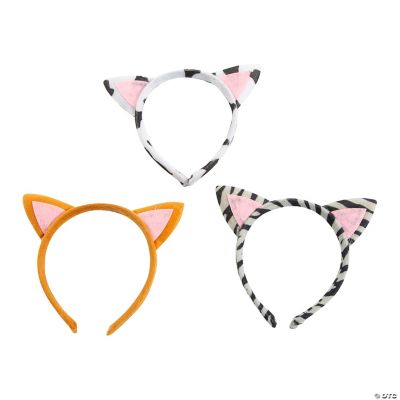 Plush Kitty Ear Headbands - 12 Pieces