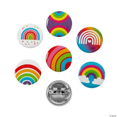 Mini Rainbow Buttons - 48 Pieces
