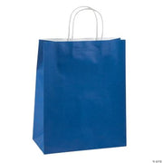 Large Blue Kraft Bags - 12 Pieces