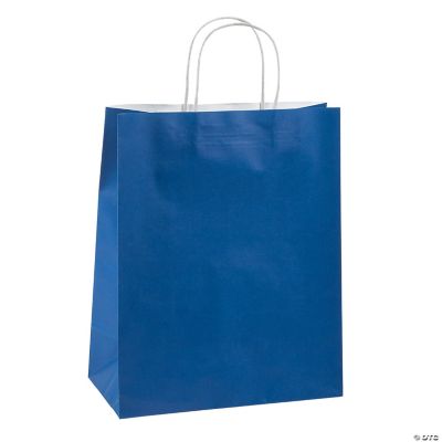 Large Blue Kraft Bags - 12 Pieces