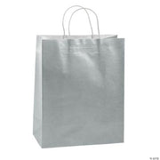 Large Silver Kraft Bags - 12 Pieces