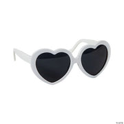 White Heart Shaped Adult Sunglasses Dz - 12 Pieces