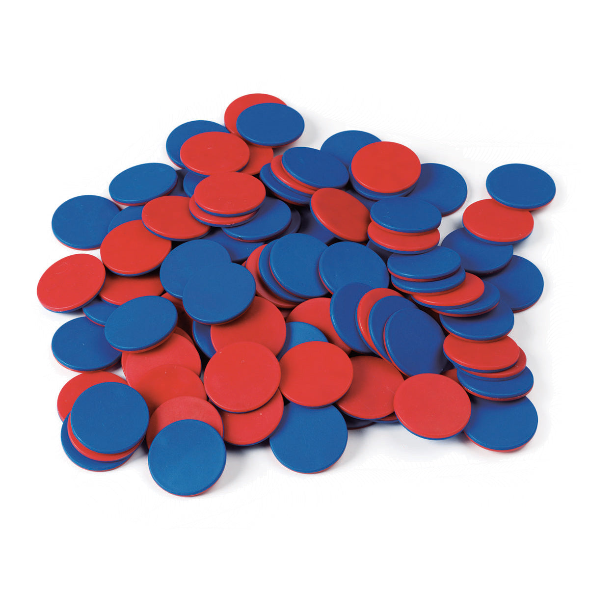 Plastic Two Color Counters Blue/Red, Set of 200