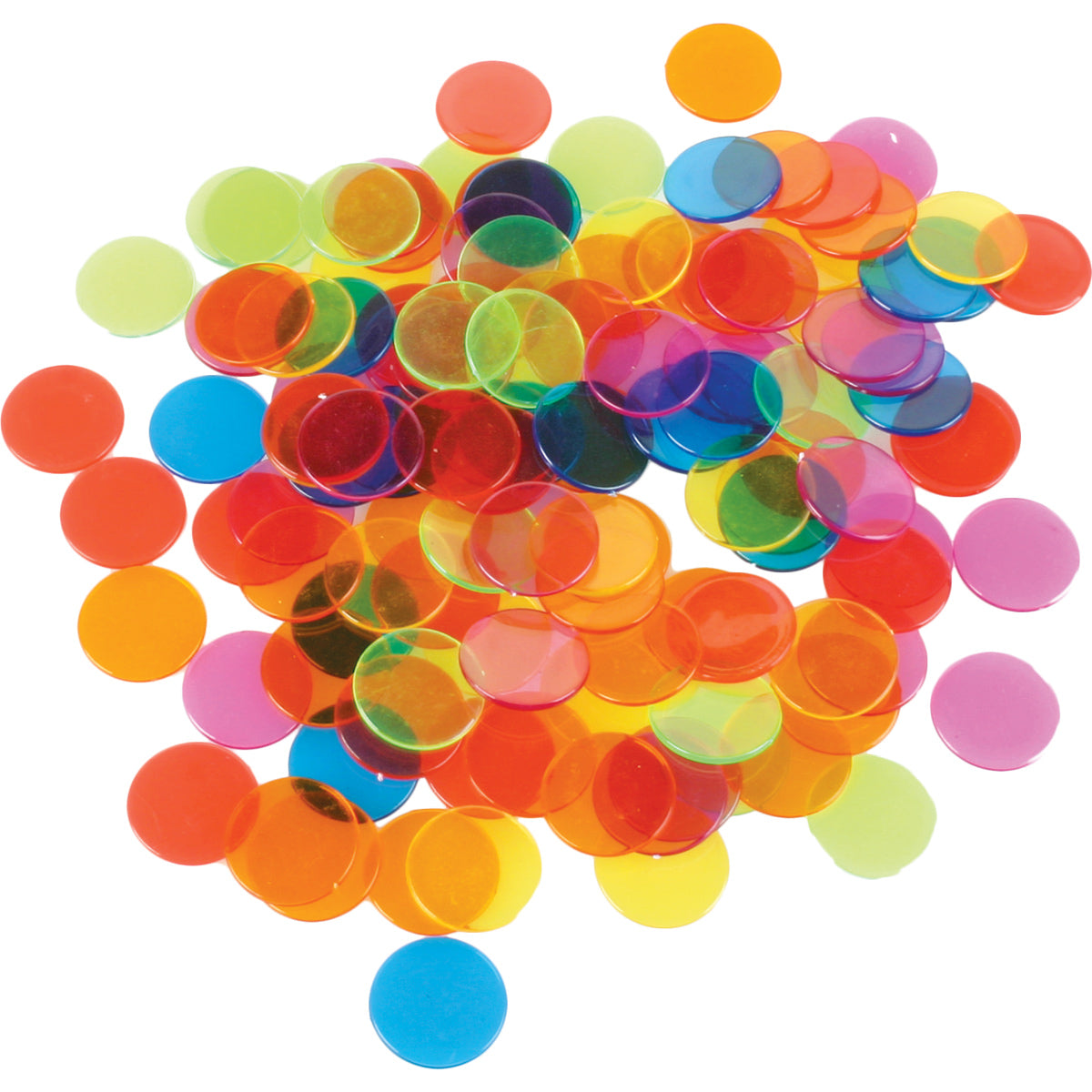 Transparent Circle Counting Chips, Set of 250