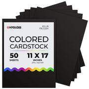Hygloss Colored Cardstock - 11"x17", 50 sheets, Black