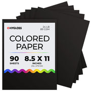 Hygloss Colored Paper - 8.5"x11", 90 count, Black