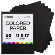 Hygloss Colored Paper - 11"x17", 50 count, Black