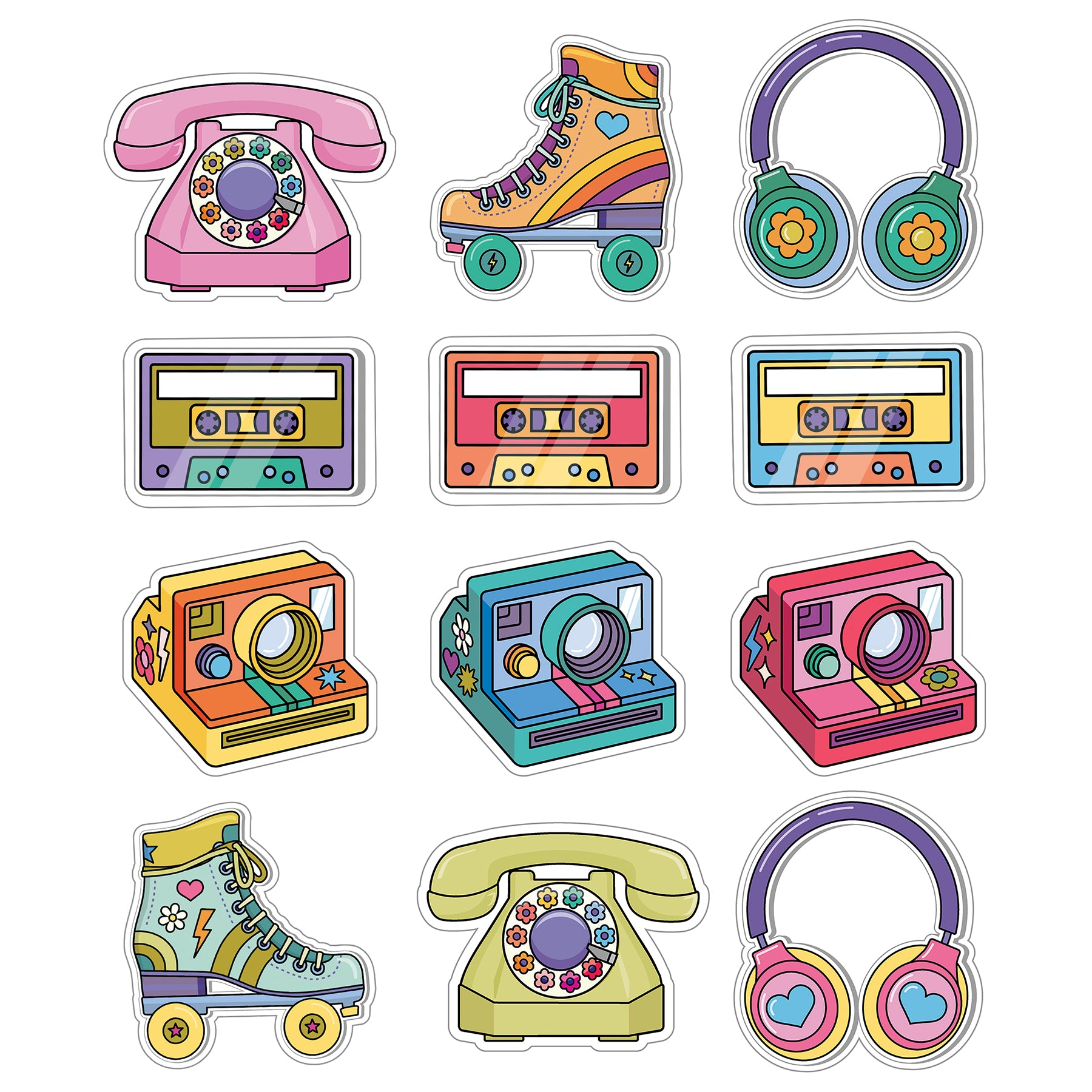 Retro Remix Cutouts, Pack of 36