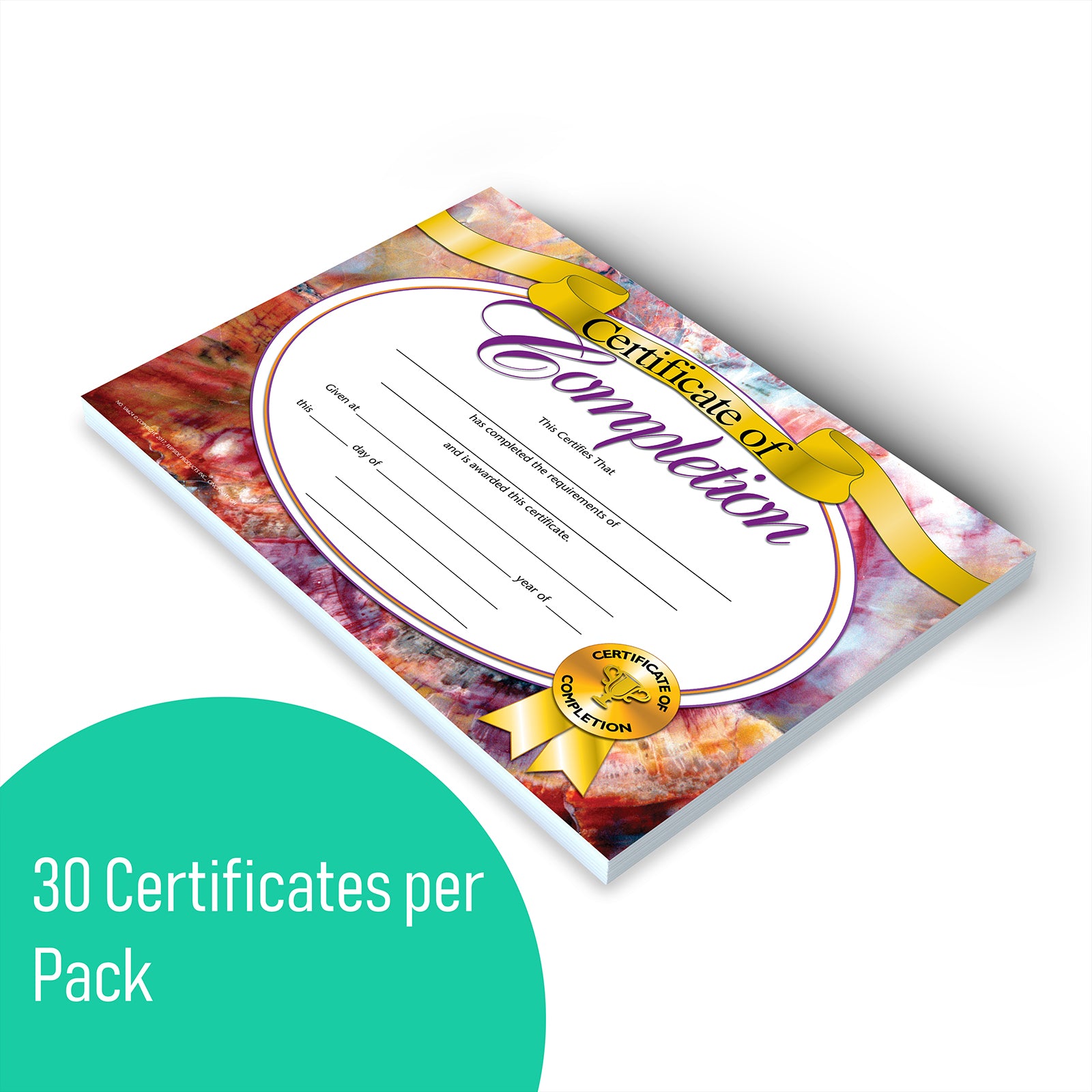 Certificate of Completion, 8.5" x 11", Pack of 30