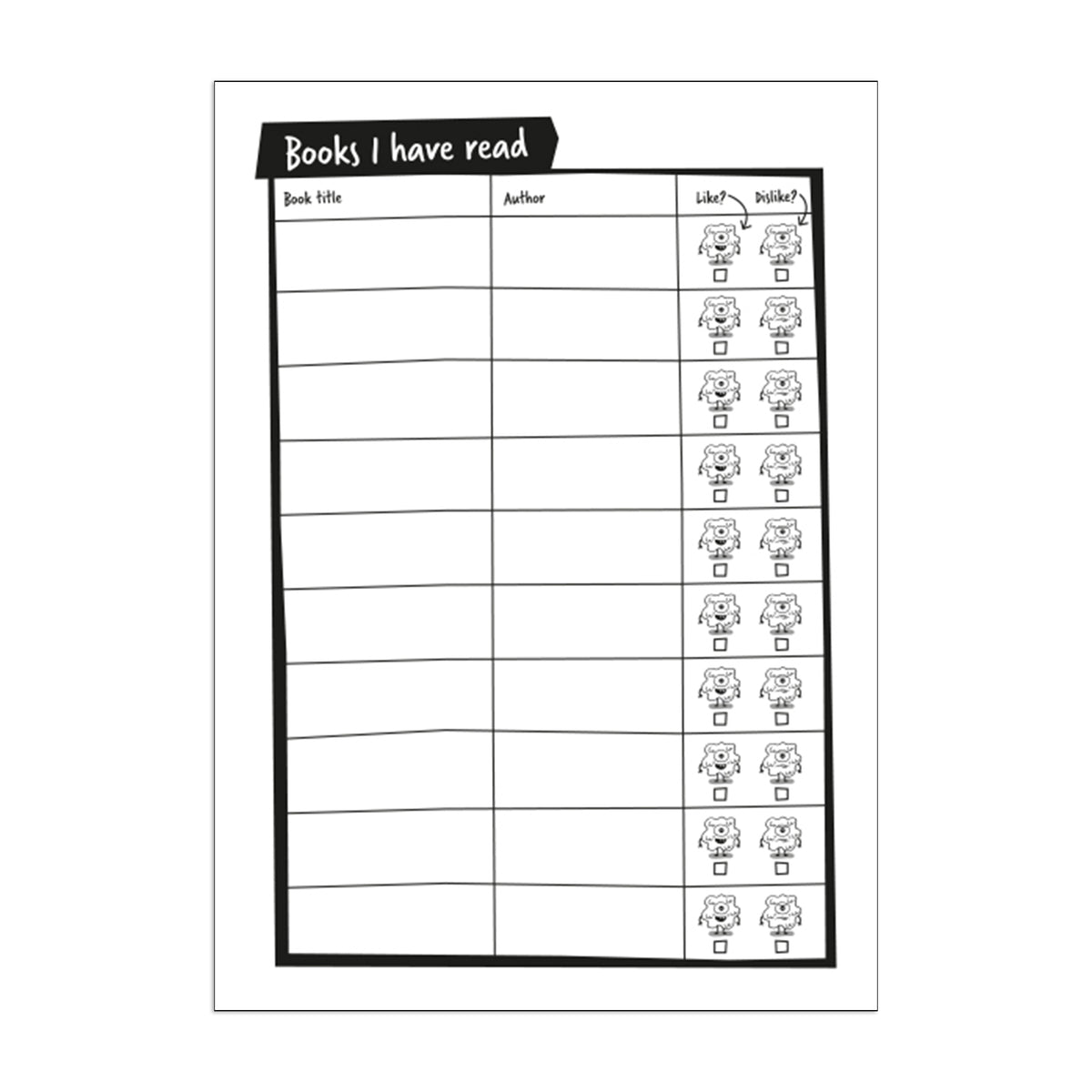 LITTLE MNSTERS READING RECORD STG 1