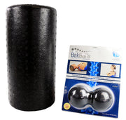 Mobility Kit - Firm - BakBalls (black, firm) and 12" black foam roller